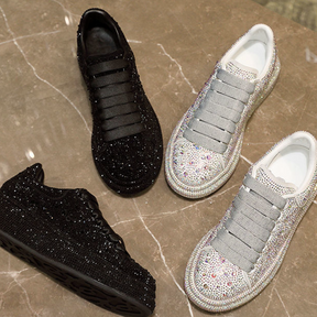 tênis conforto feminino  tenisglitter  tenis feminino confort  tenis esportivo feminino preto  tenis academia preto feminino  Tênis Glam - Ellegance DeLuxe