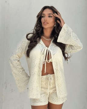 Conjunto Palm Beach Cream 2 peças
