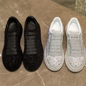 tênis conforto feminino  tenisglitter  tenis feminino confort  tenis esportivo feminino preto  tenis academia preto feminino  Tênis Glam - Ellegance DeLuxe